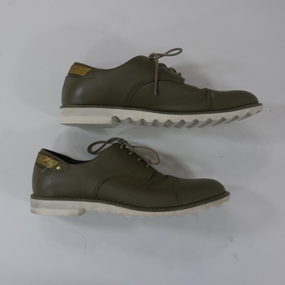 adidas SLVR Brogue Green Leather Oxford Shoes